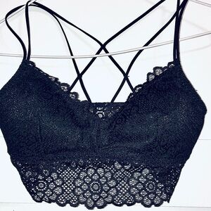 Black Lace Bralette Light Padding